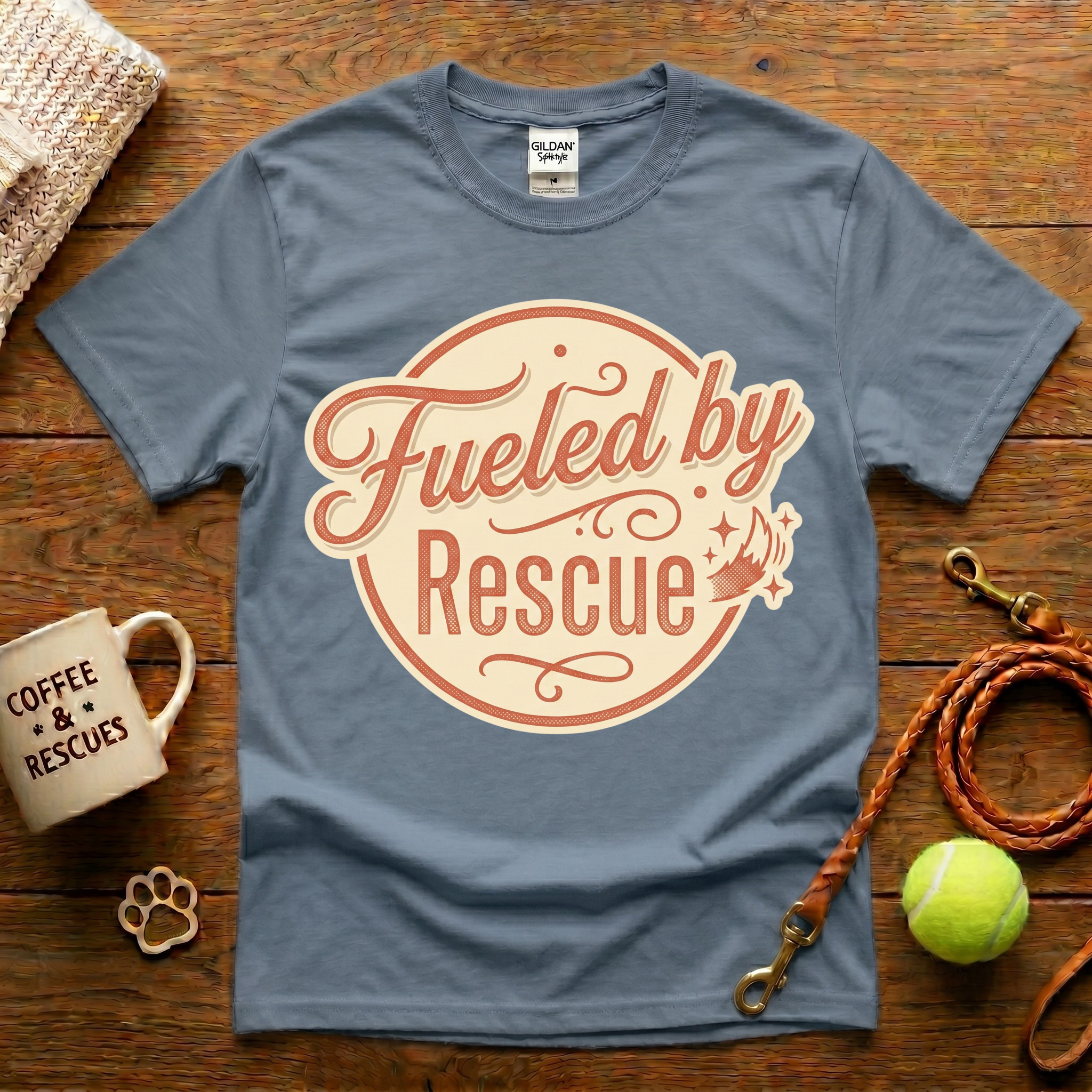 Fueled By Rescue Animal Rescue T-Shirt - Vintage Retro