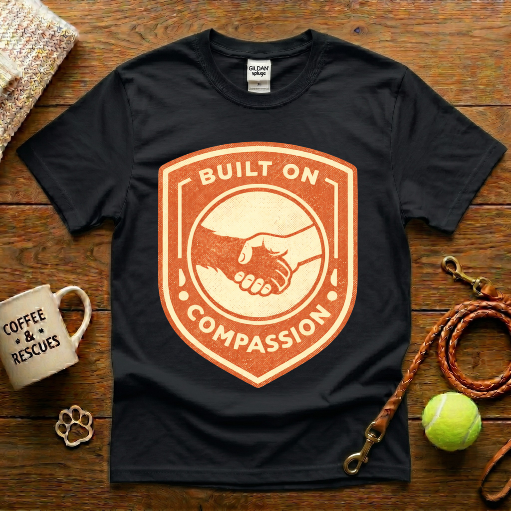 Built On Compassion Animal Rescue T-Shirt - Vintage Retro