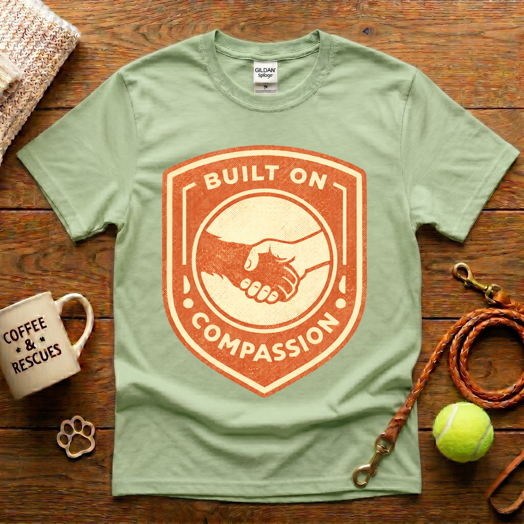 Built On Compassion Animal Rescue T-Shirt - Vintage Retro