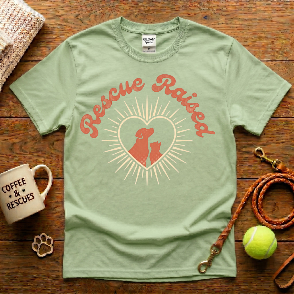 Rescue Raised Animal Rescue T-Shirt - Vintage Retro