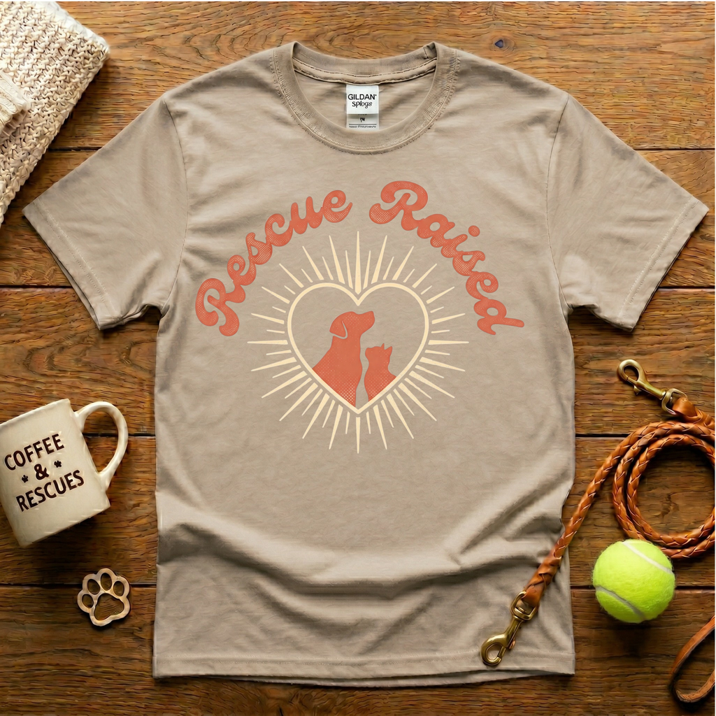Rescue Raised Animal Rescue T-Shirt - Vintage Retro