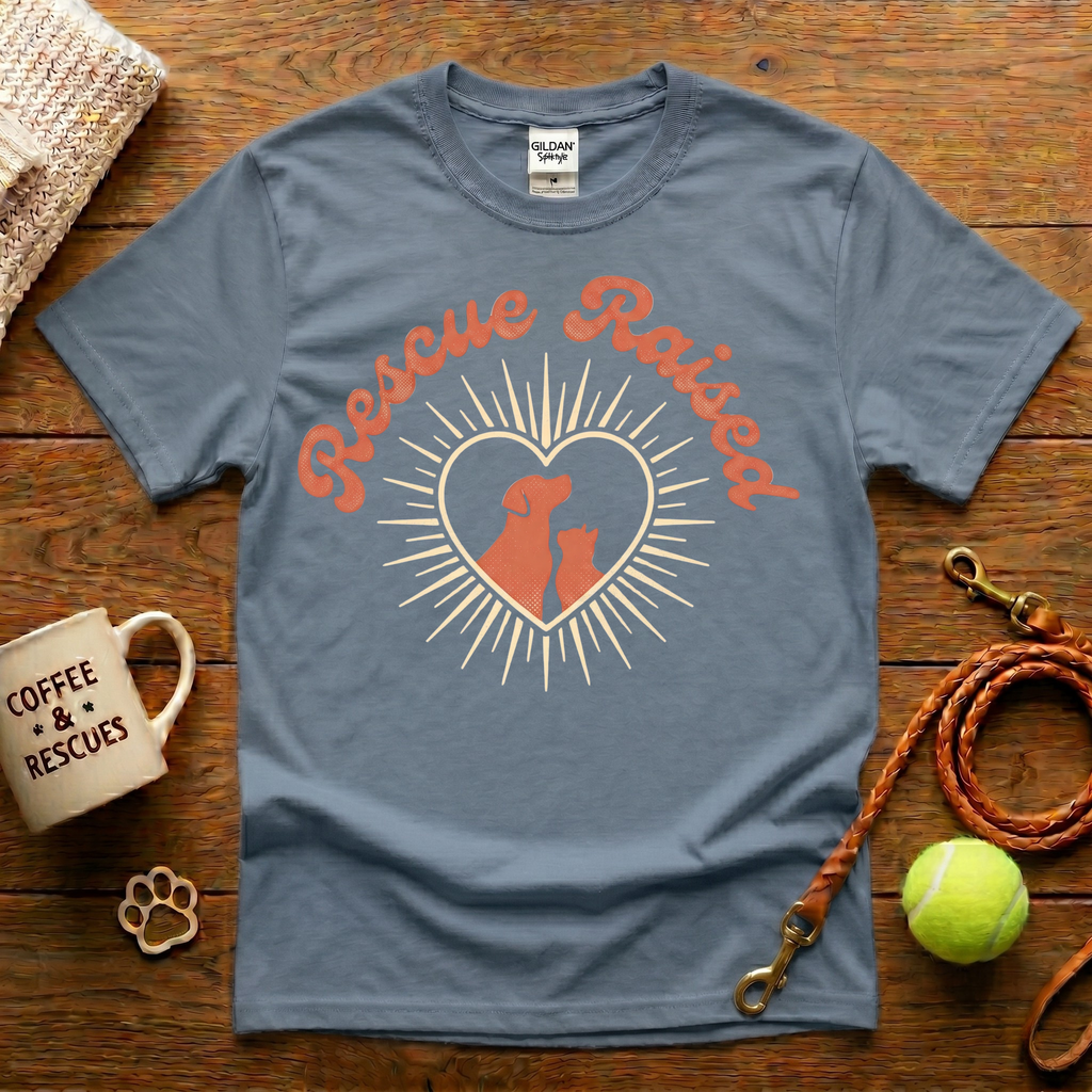 Rescue Raised Animal Rescue T-Shirt - Vintage Retro