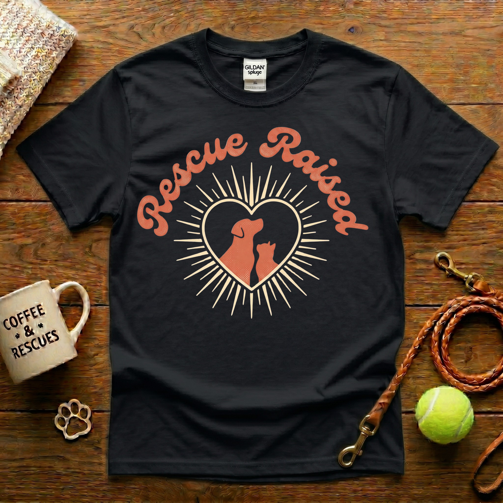 Rescue Raised Animal Rescue T-Shirt - Vintage Retro