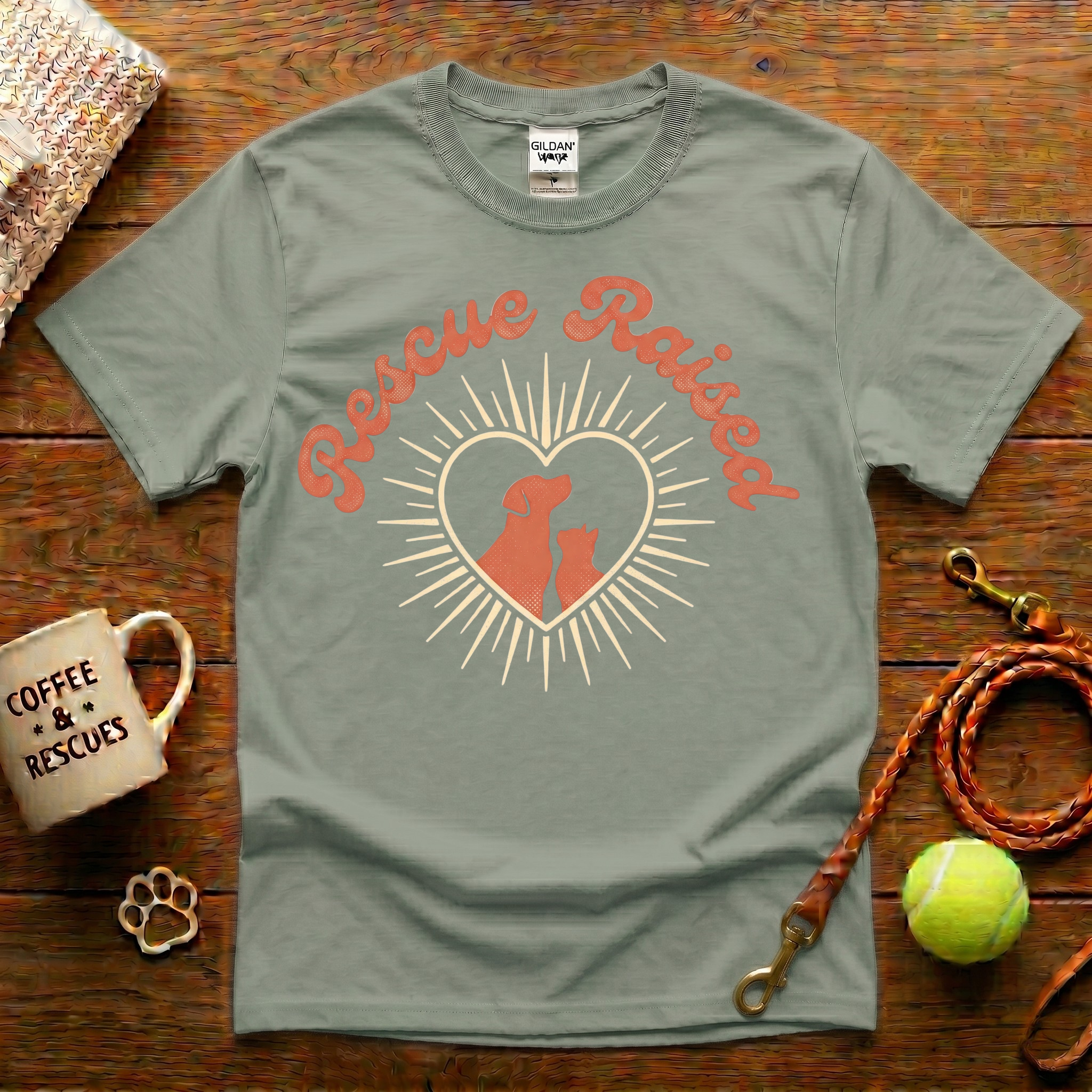 Rescue Raised Animal Rescue T-Shirt - Vintage Retro