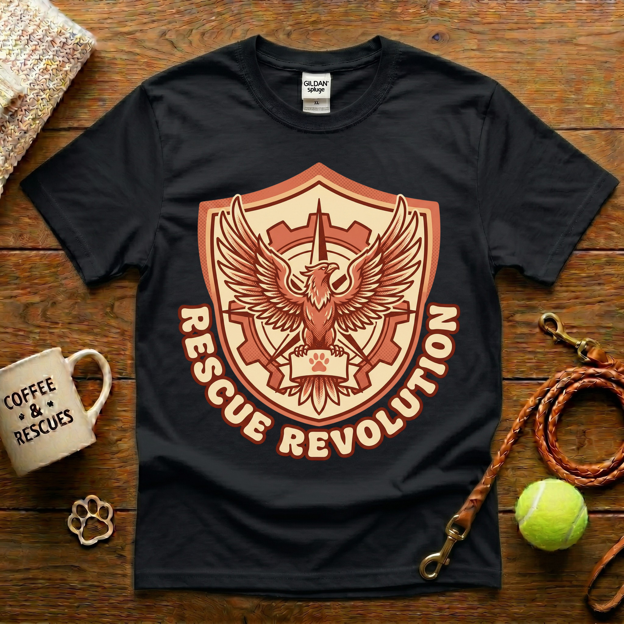 Rescue Revolution Animal Rescue T-Shirt - Vintage Badge