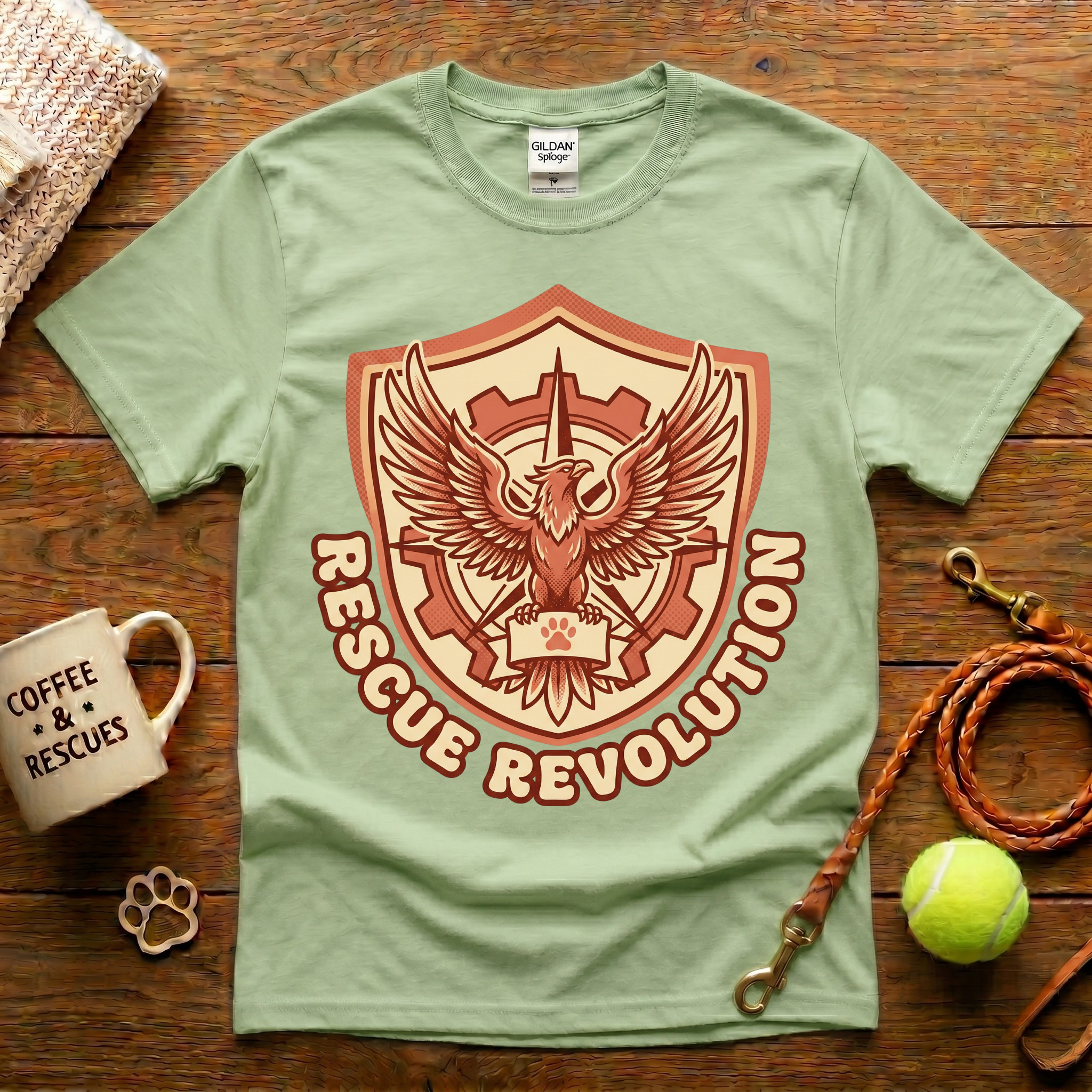 Rescue Revolution Animal Rescue T-Shirt - Vintage Badge