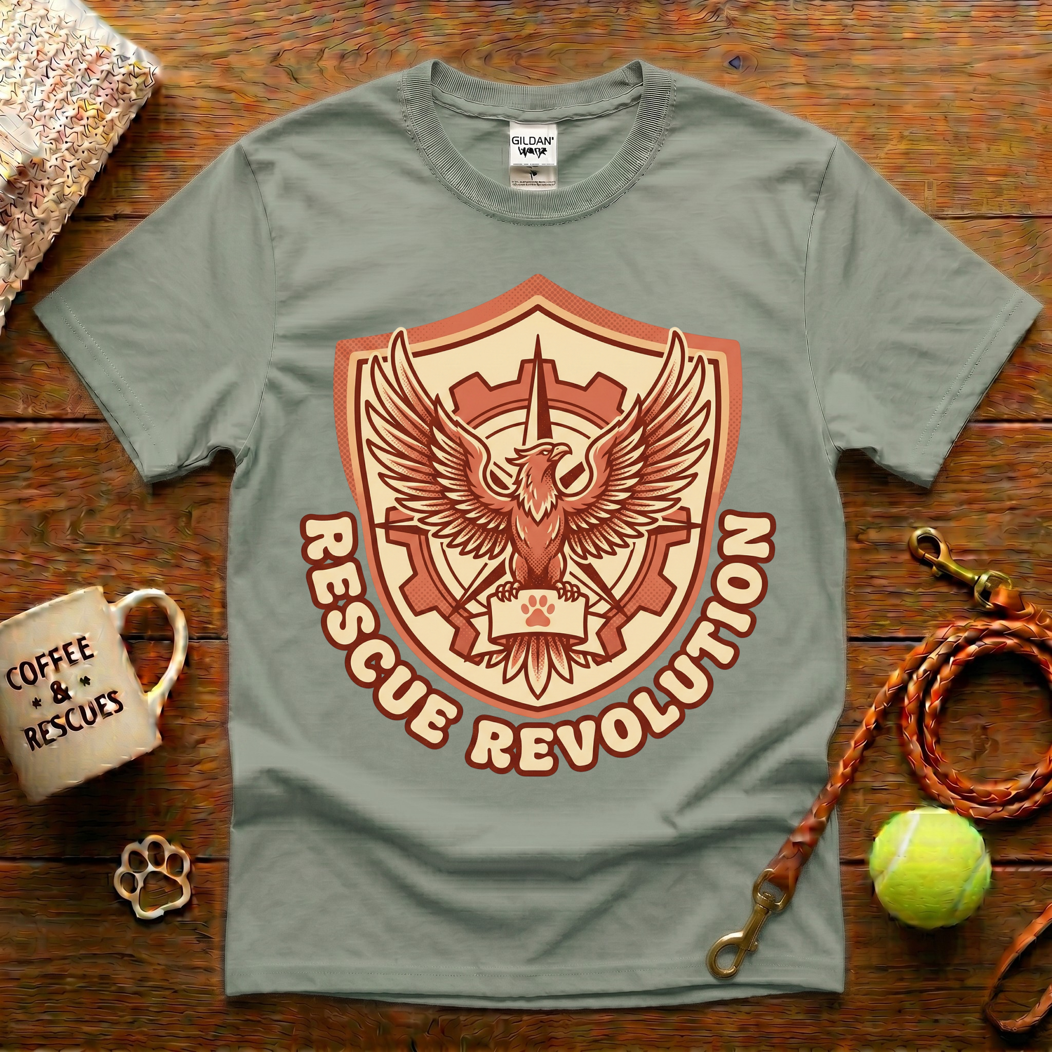 Rescue Revolution Animal Rescue T-Shirt - Vintage Badge