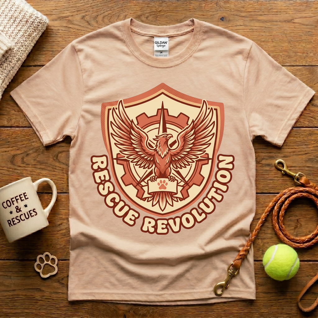 Rescue Revolution Animal Rescue T-Shirt - Vintage Badge