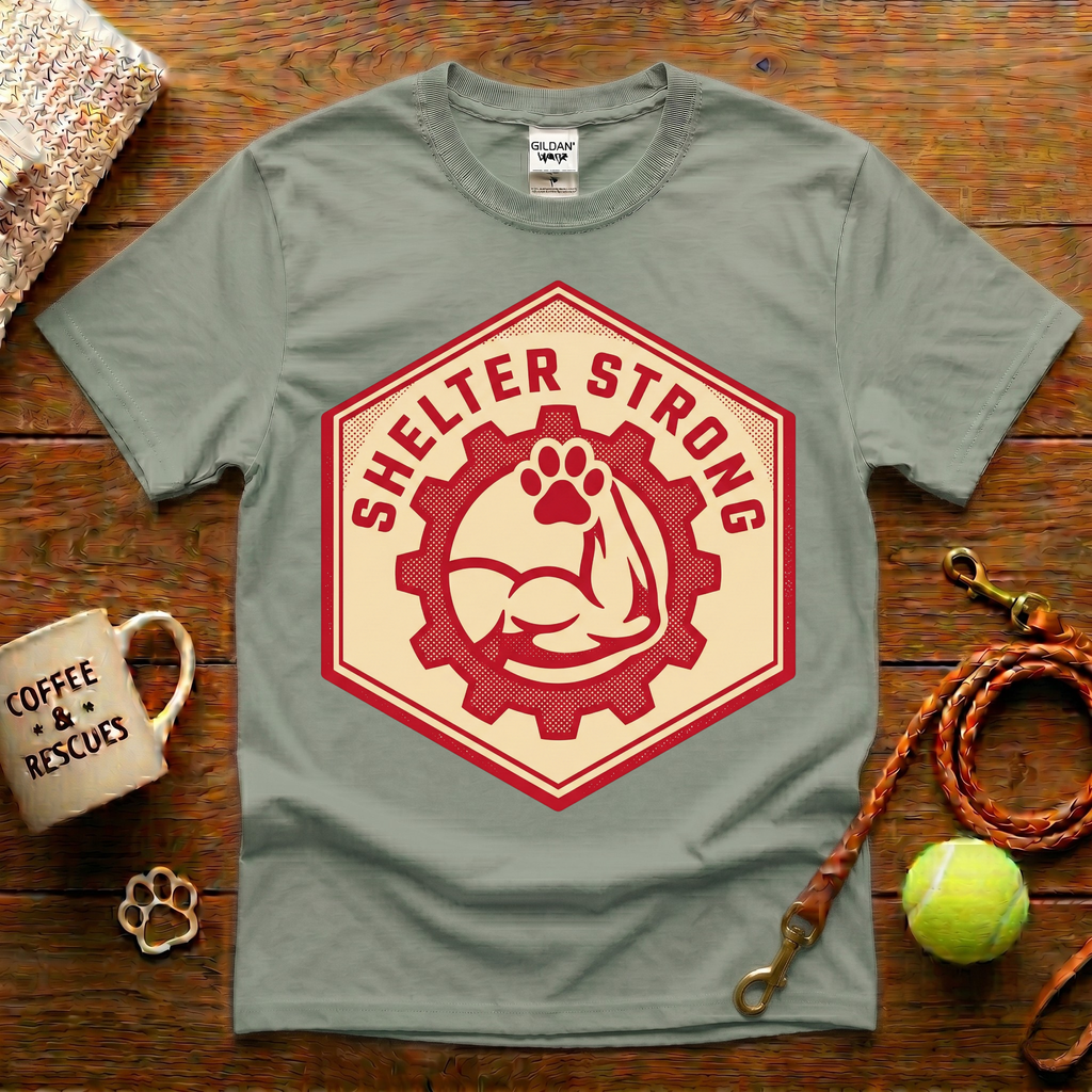 Shelter Strong Animal Rescue T-Shirt - Vintage Badge