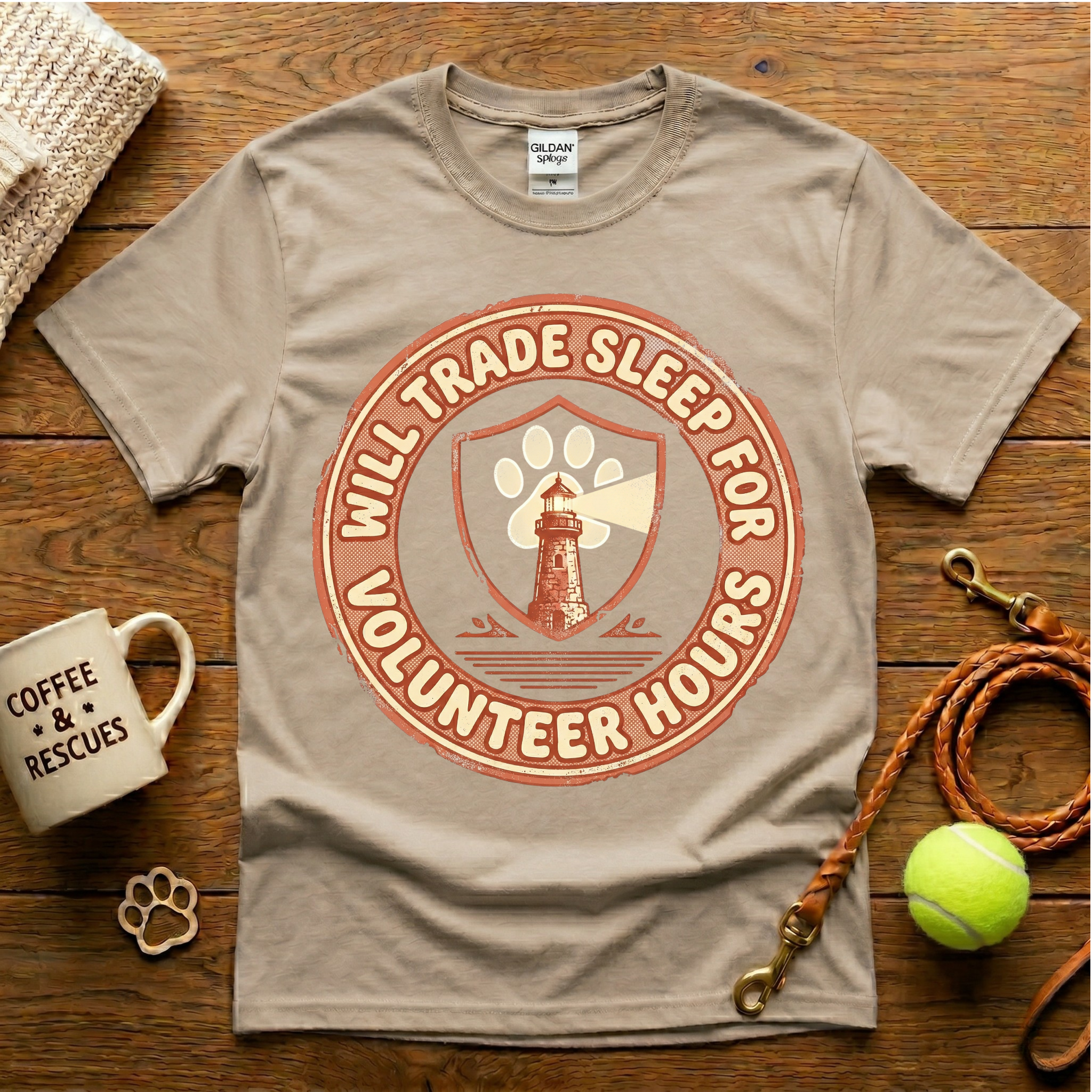 Will Trade Sleep For Volunteer Hours Animal Rescue T-Shirt - Vintage Retro