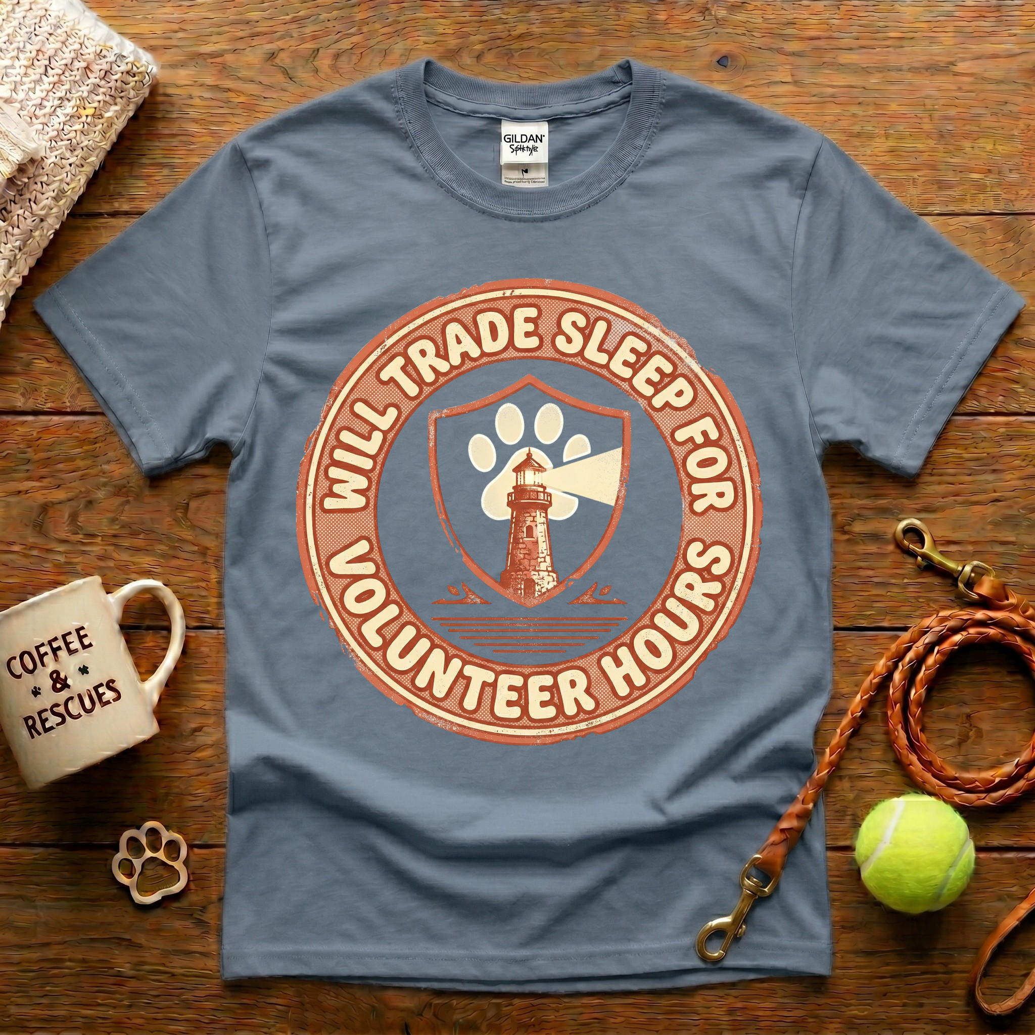 Will Trade Sleep For Volunteer Hours Animal Rescue T-Shirt - Vintage Retro