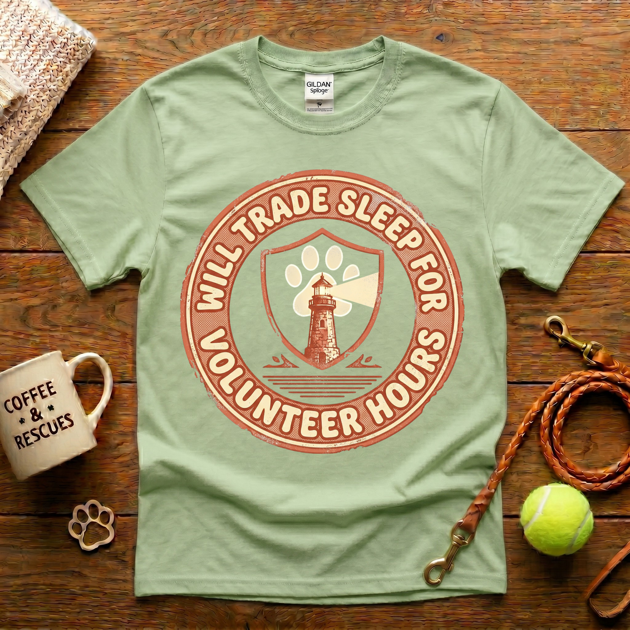 Will Trade Sleep For Volunteer Hours Animal Rescue T-Shirt - Vintage Retro