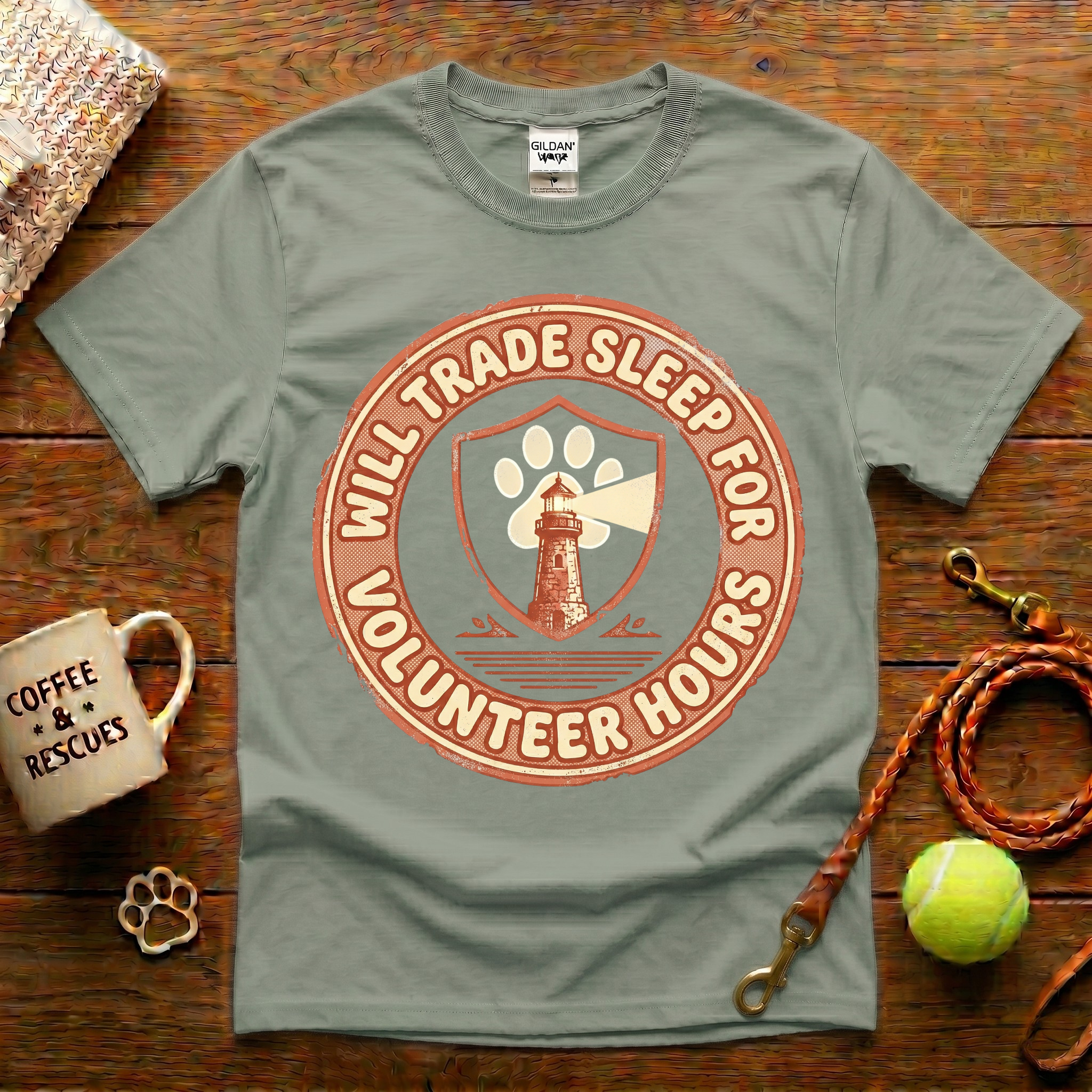 Will Trade Sleep For Volunteer Hours Animal Rescue T-Shirt - Vintage Retro