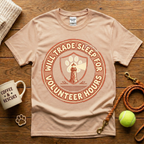Will Trade Sleep For Volunteer Hours Animal Rescue T-Shirt - Vintage Retro