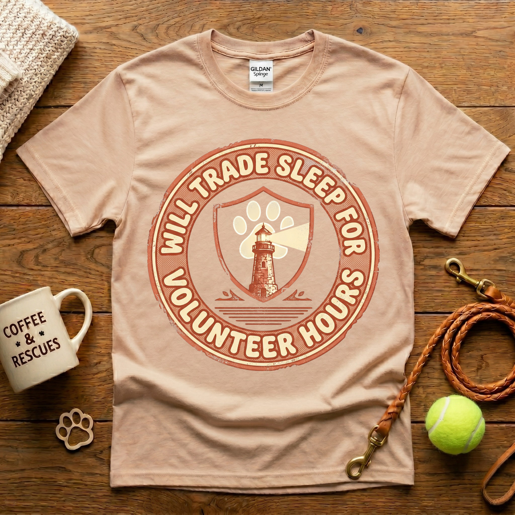 Will Trade Sleep For Volunteer Hours Animal Rescue T-Shirt - Vintage Retro