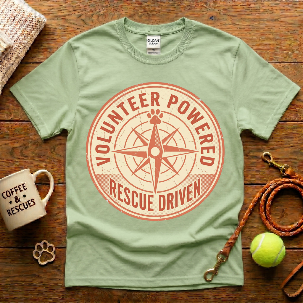 Volunteer Powered Rescue Driven Animal Rescue T-Shirt - Vintage Retro