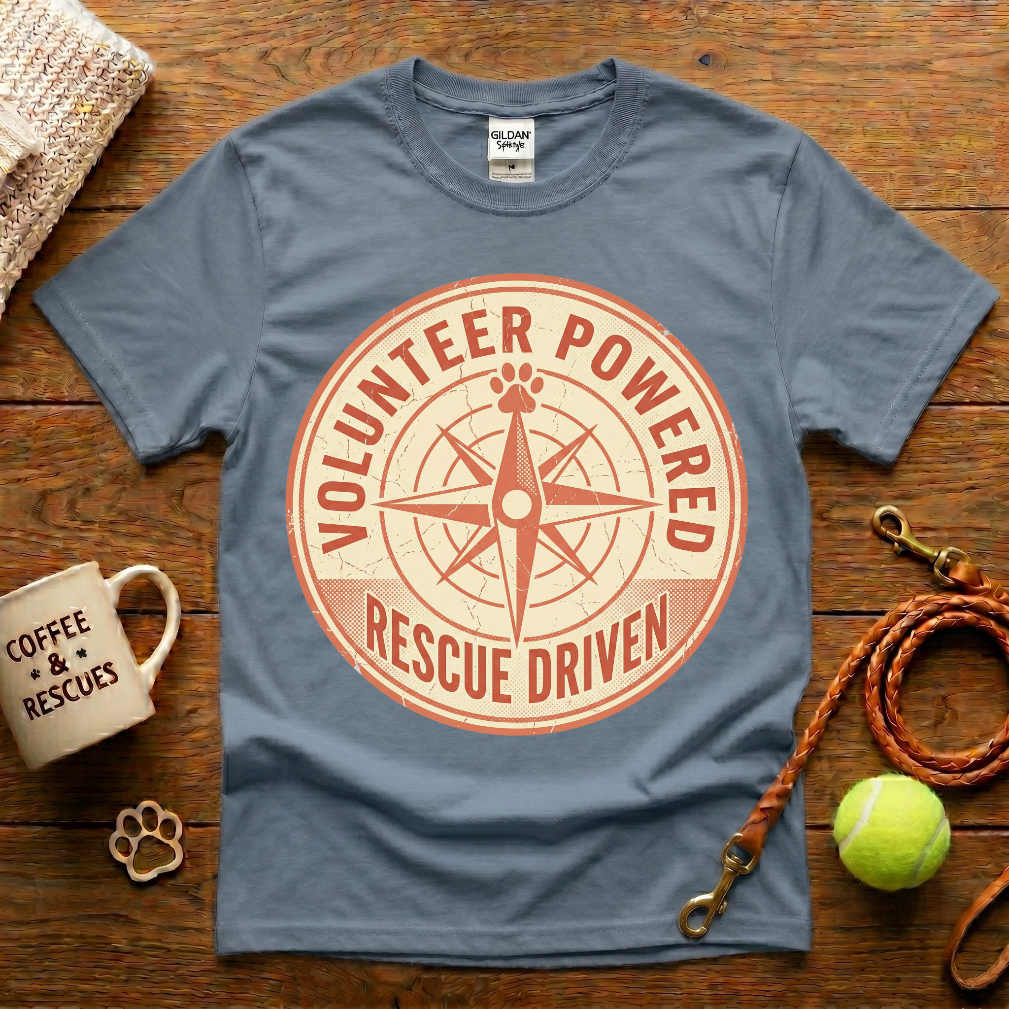 Volunteer Powered Rescue Driven Animal Rescue T-Shirt - Vintage Retro