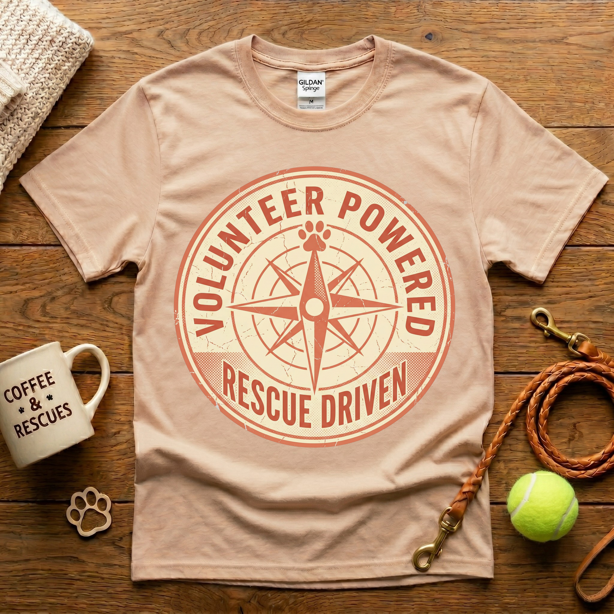 Volunteer Powered Rescue Driven Animal Rescue T-Shirt - Vintage Retro