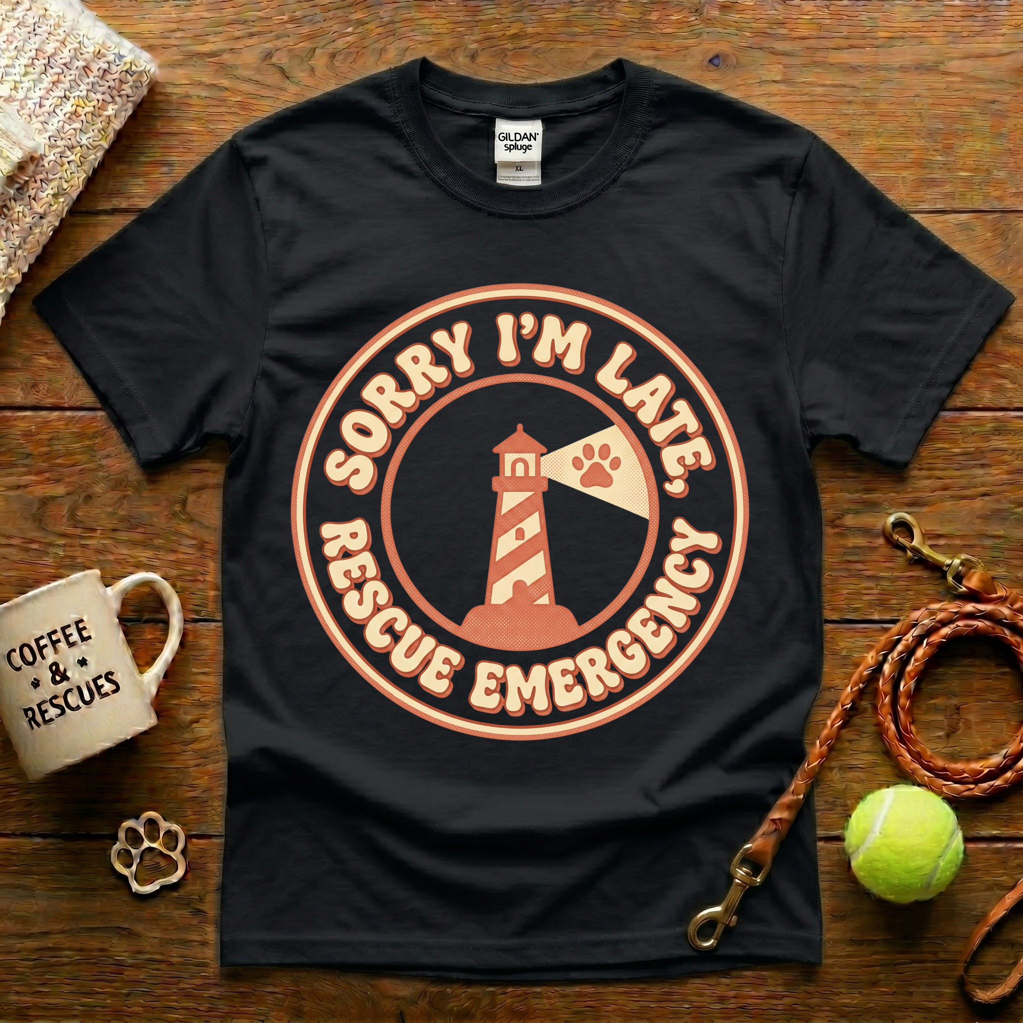 Sorry I'm Late Rescue Emergency Animal Rescue T-Shirt - Vintage Retro