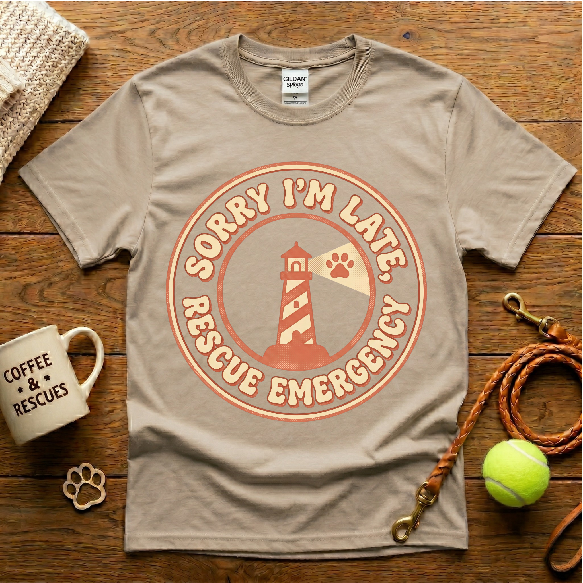 Sorry I'm Late Rescue Emergency Animal Rescue T-Shirt - Vintage Retro