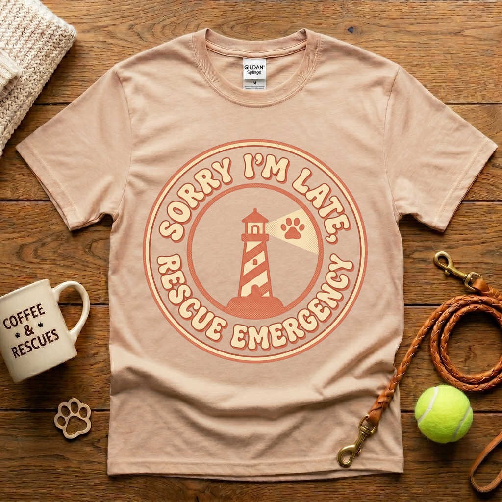 Sorry I'm Late Rescue Emergency Animal Rescue T-Shirt - Vintage Retro