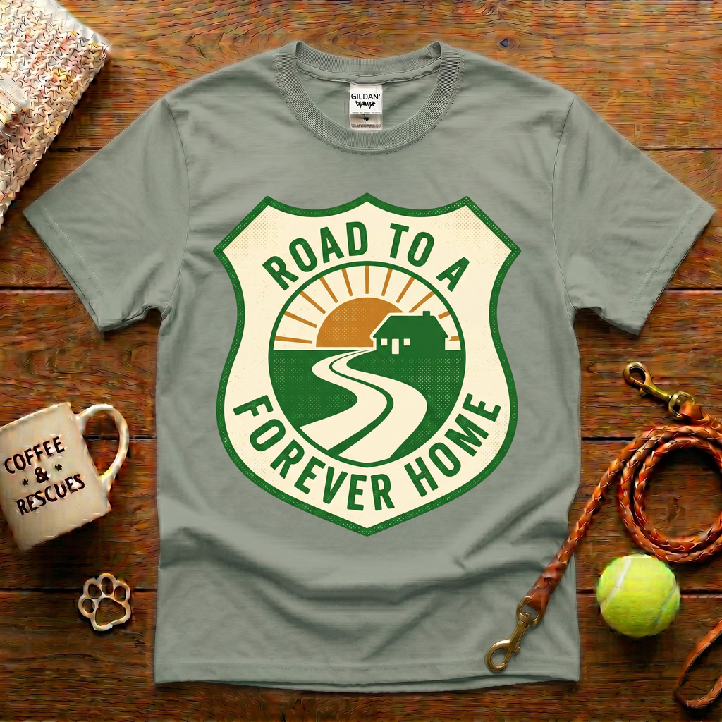 Road To A Forever Home Animal Rescue T-Shirt - Vintage Retro