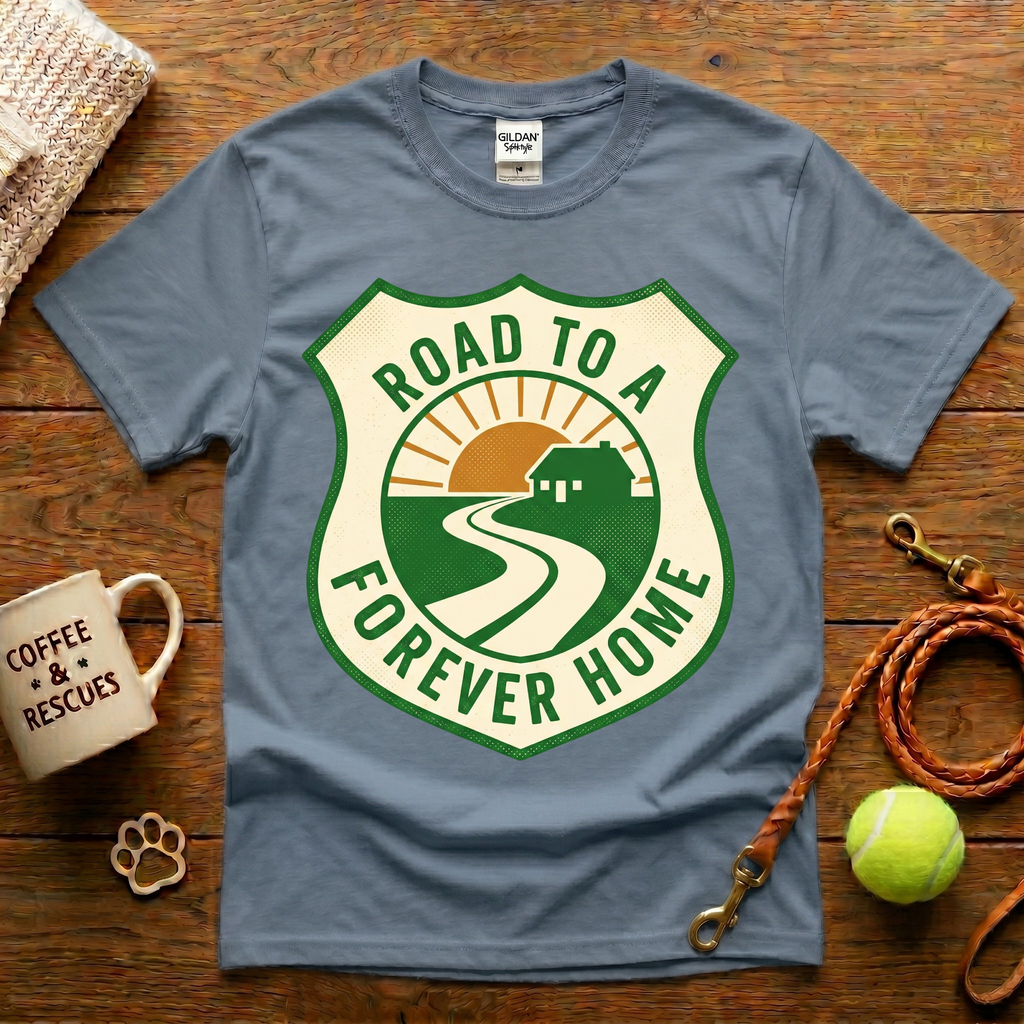 Road To A Forever Home Animal Rescue T-Shirt - Vintage Retro