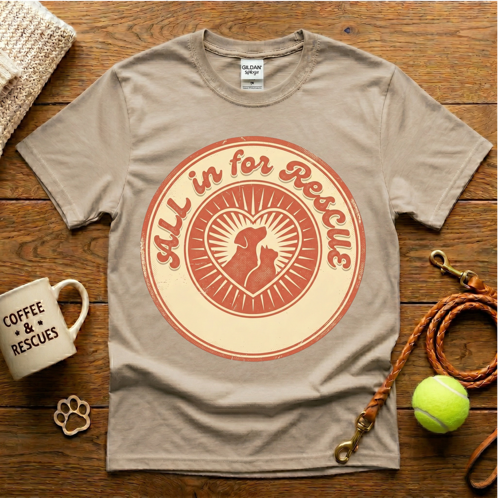 All In For Rescue Animal Rescue T-Shirt - Vintage Retro