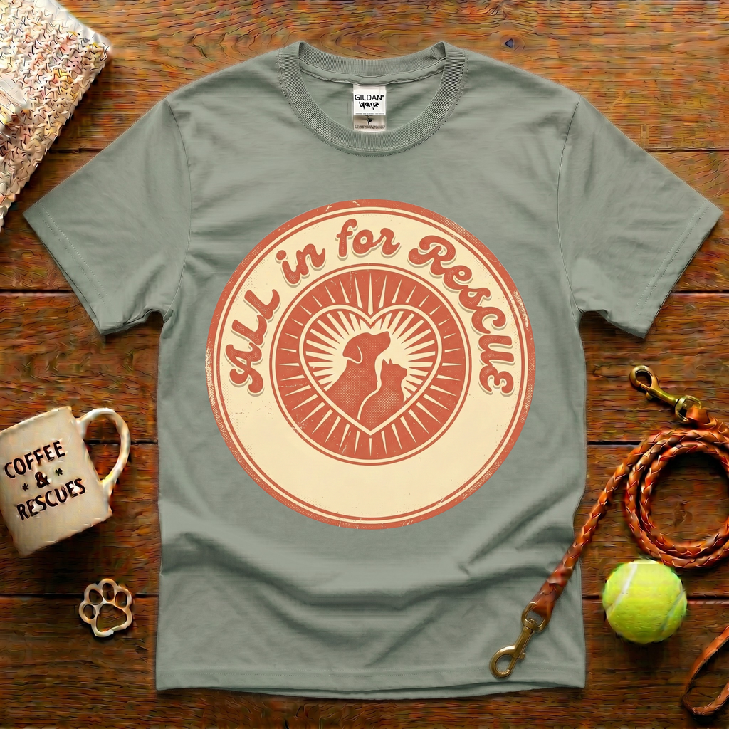 All In For Rescue Animal Rescue T-Shirt - Vintage Retro