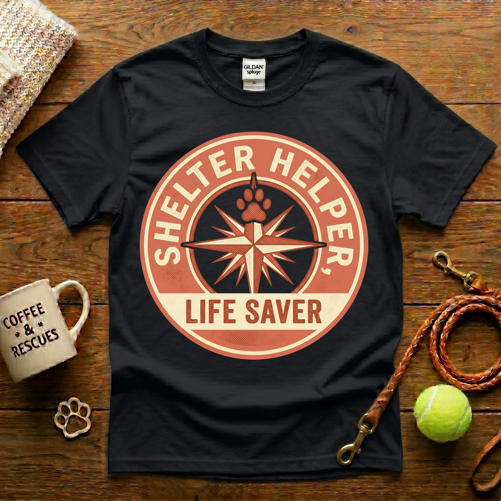 Shelter Helper Life Saver Animal Rescue T-Shirt - Vintage Retro