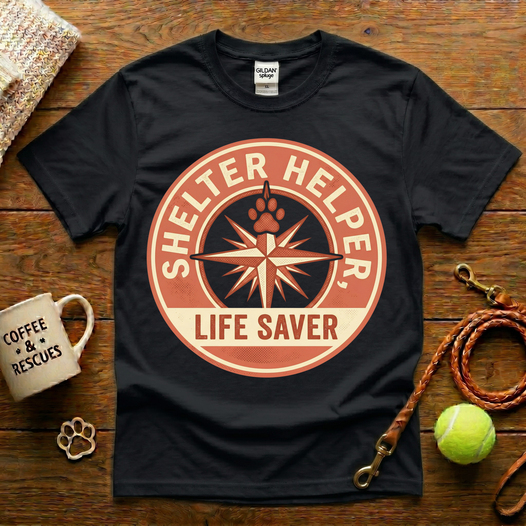 Shelter Helper Life Saver Animal Rescue T-Shirt - Vintage Retro