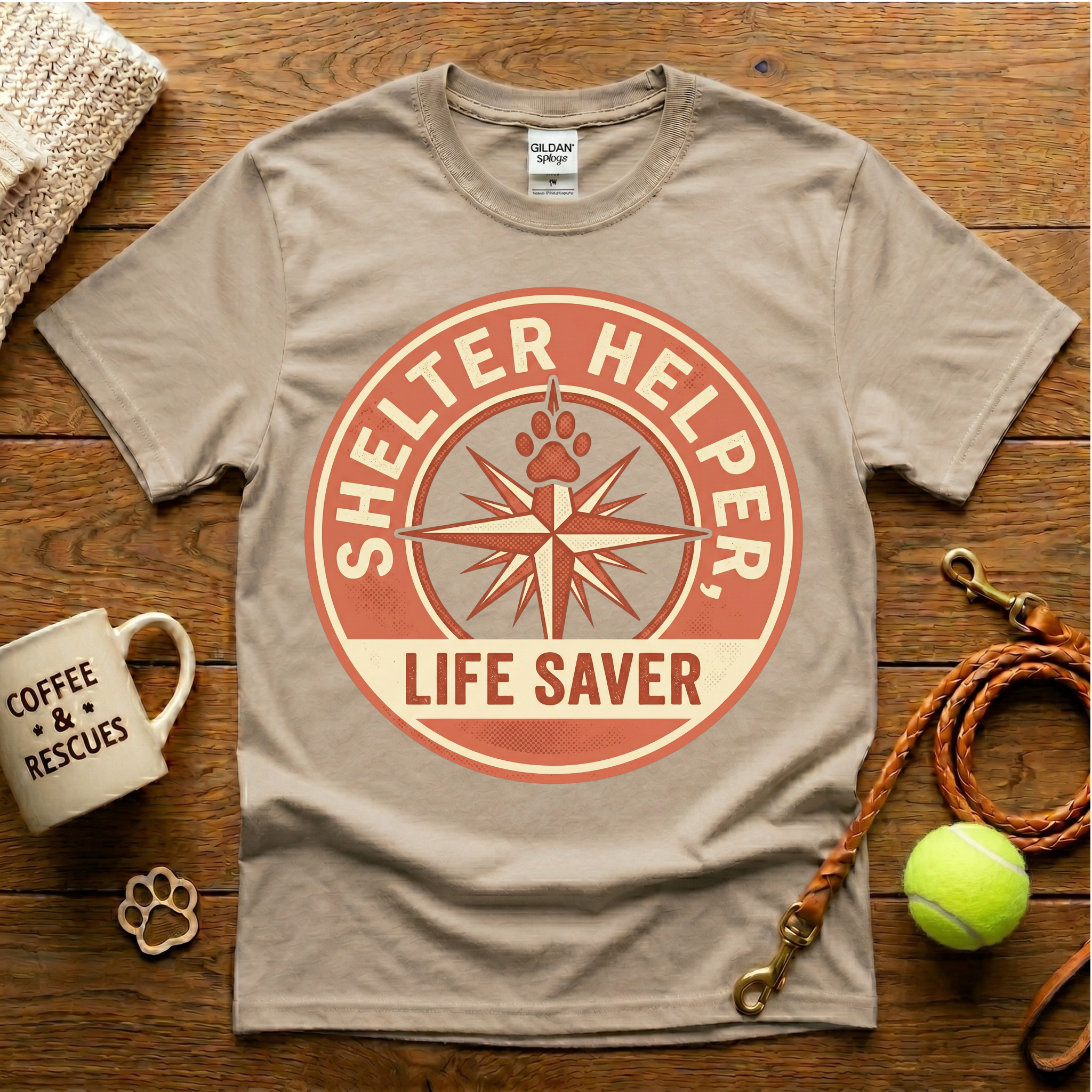 Shelter Helper Life Saver Animal Rescue T-Shirt - Vintage Retro
