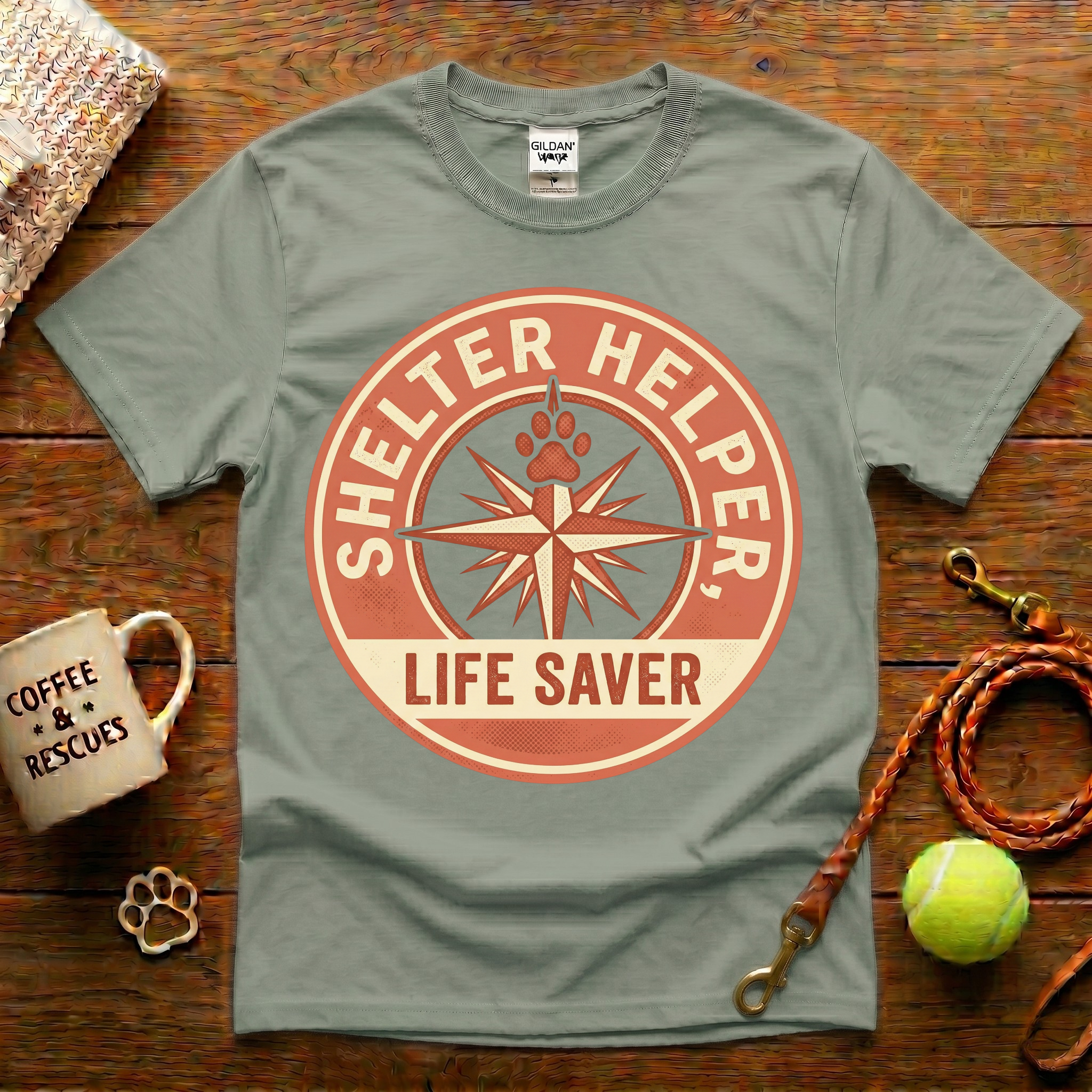 Shelter Helper Life Saver Animal Rescue T-Shirt - Vintage Retro