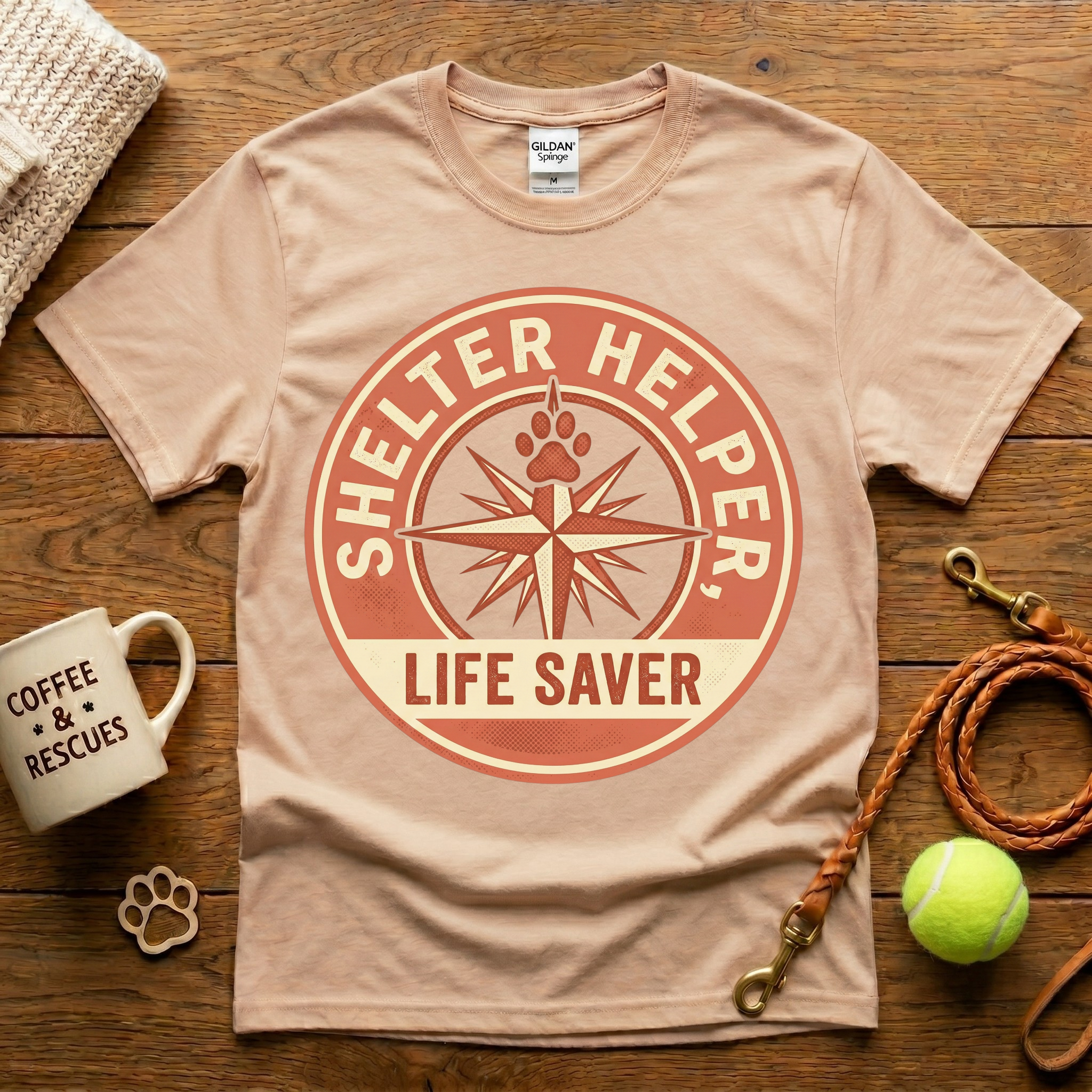 Shelter Helper Life Saver Animal Rescue T-Shirt - Vintage Retro