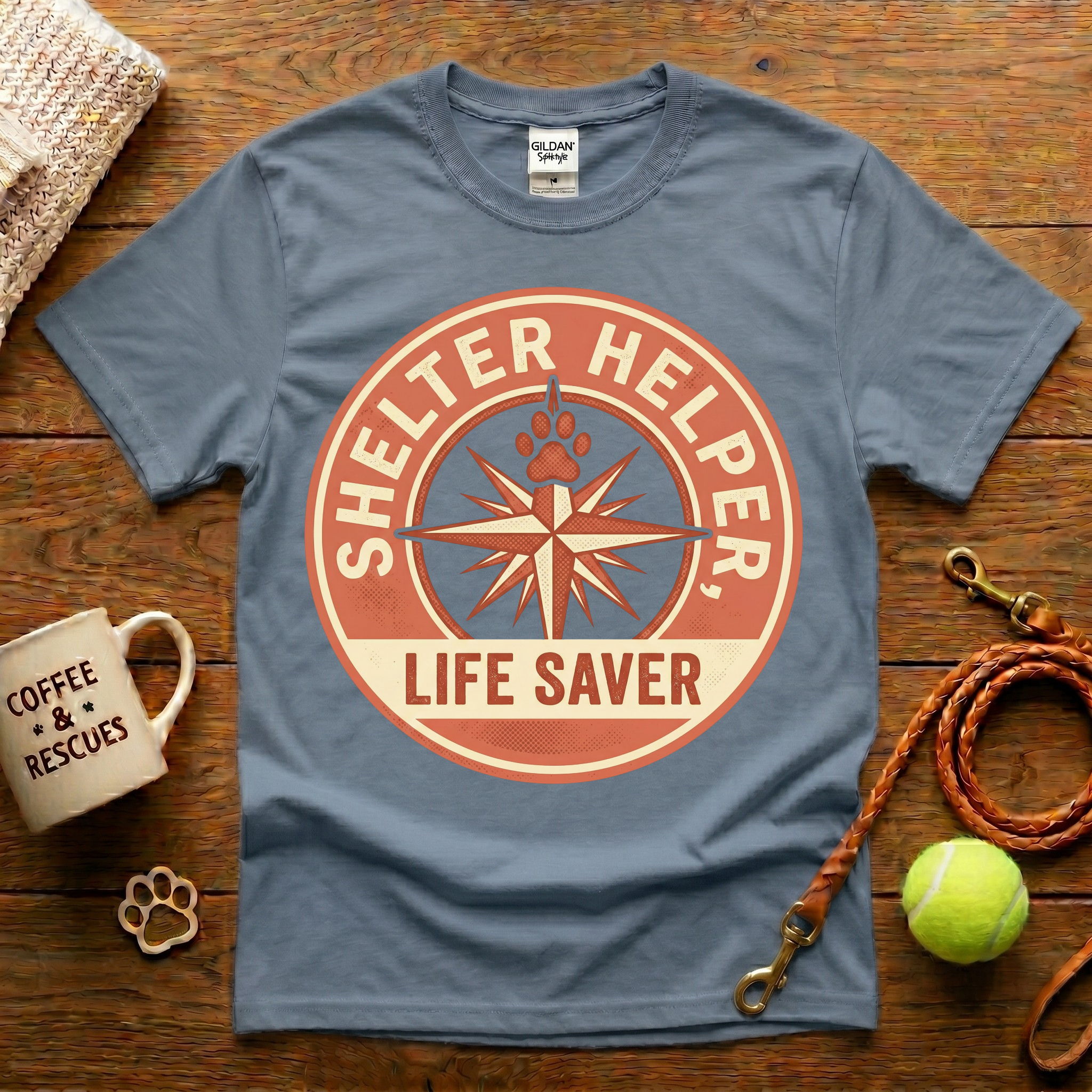 Shelter Helper Life Saver Animal Rescue T-Shirt - Vintage Retro