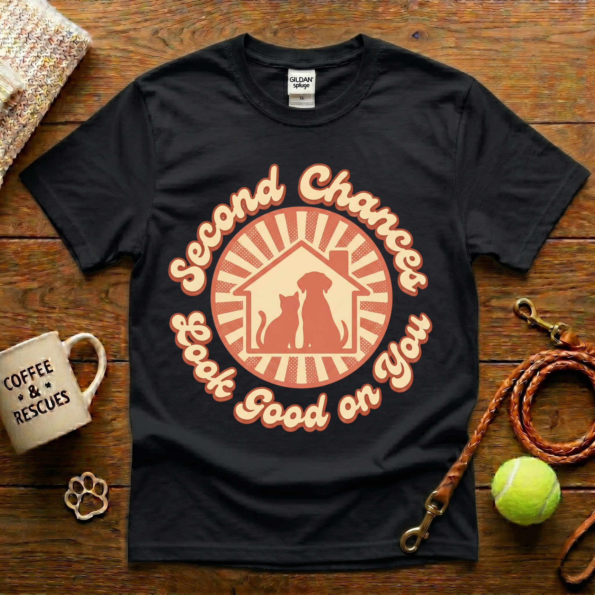 Second Chances Look Good On You Animal Rescue T-Shirt - Vintage Retro