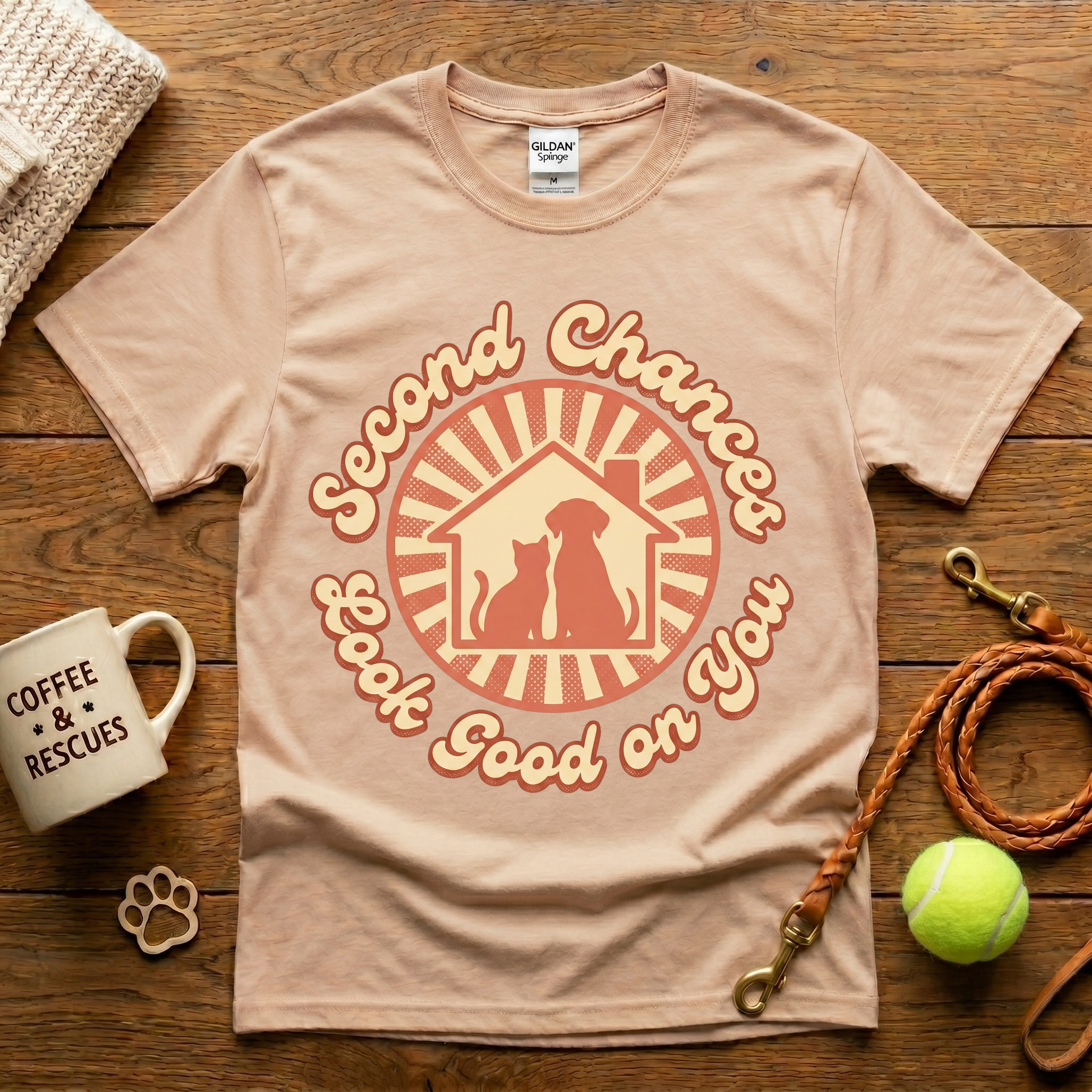 Second Chances Look Good On You Animal Rescue T-Shirt - Vintage Retro