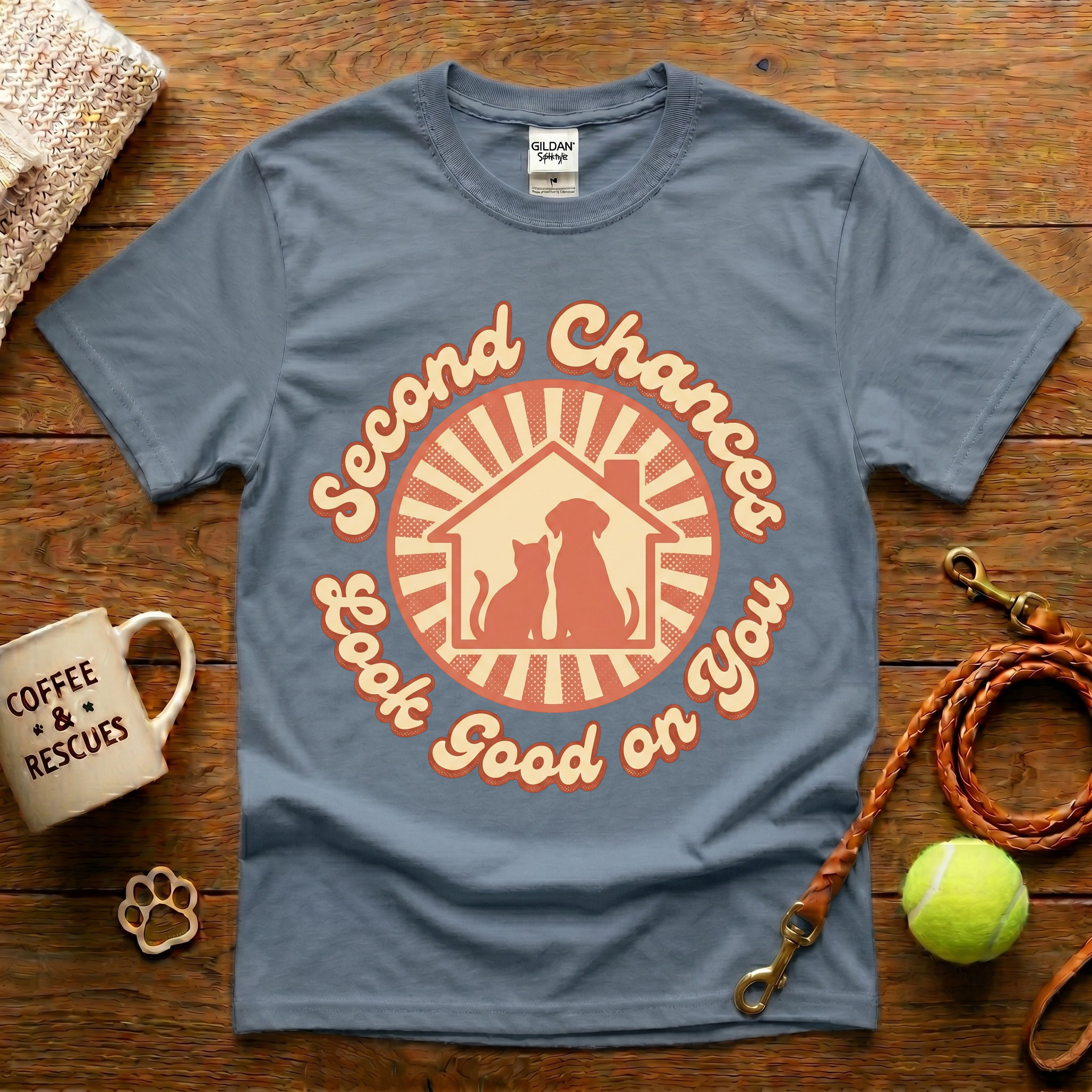 Second Chances Look Good On You Animal Rescue T-Shirt - Vintage Retro