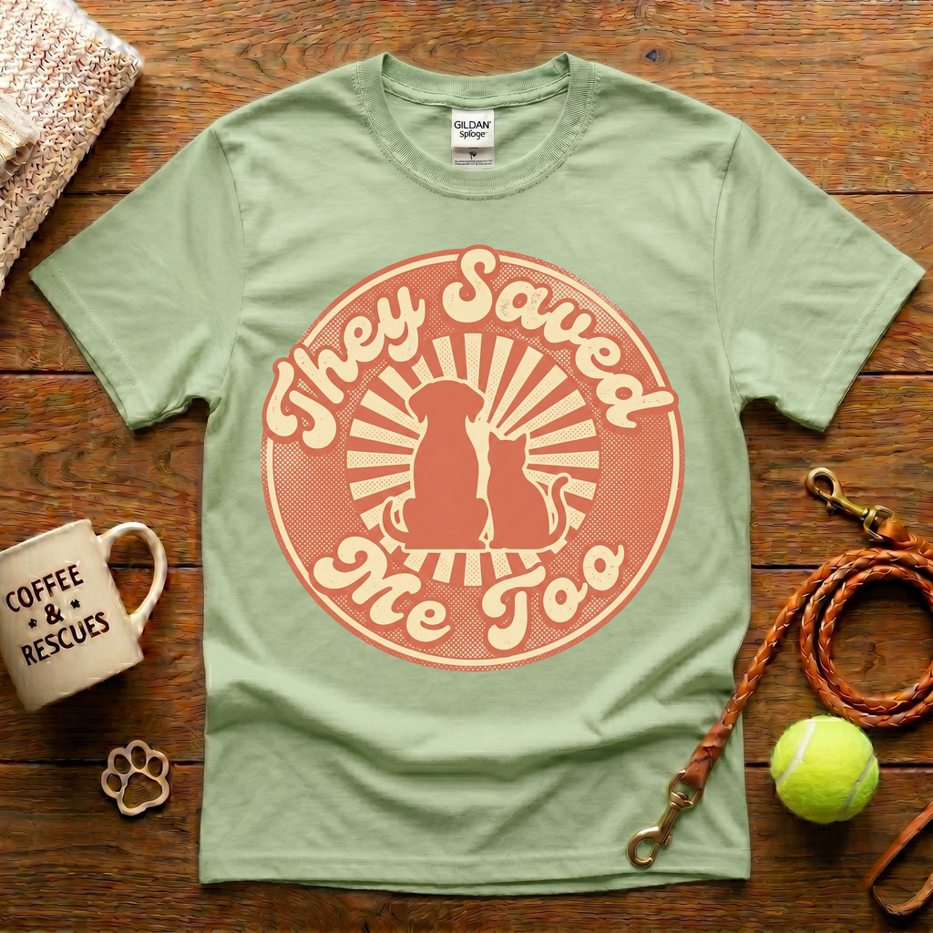They Saved Me Too Animal Rescue T-Shirt - Vintage Retro