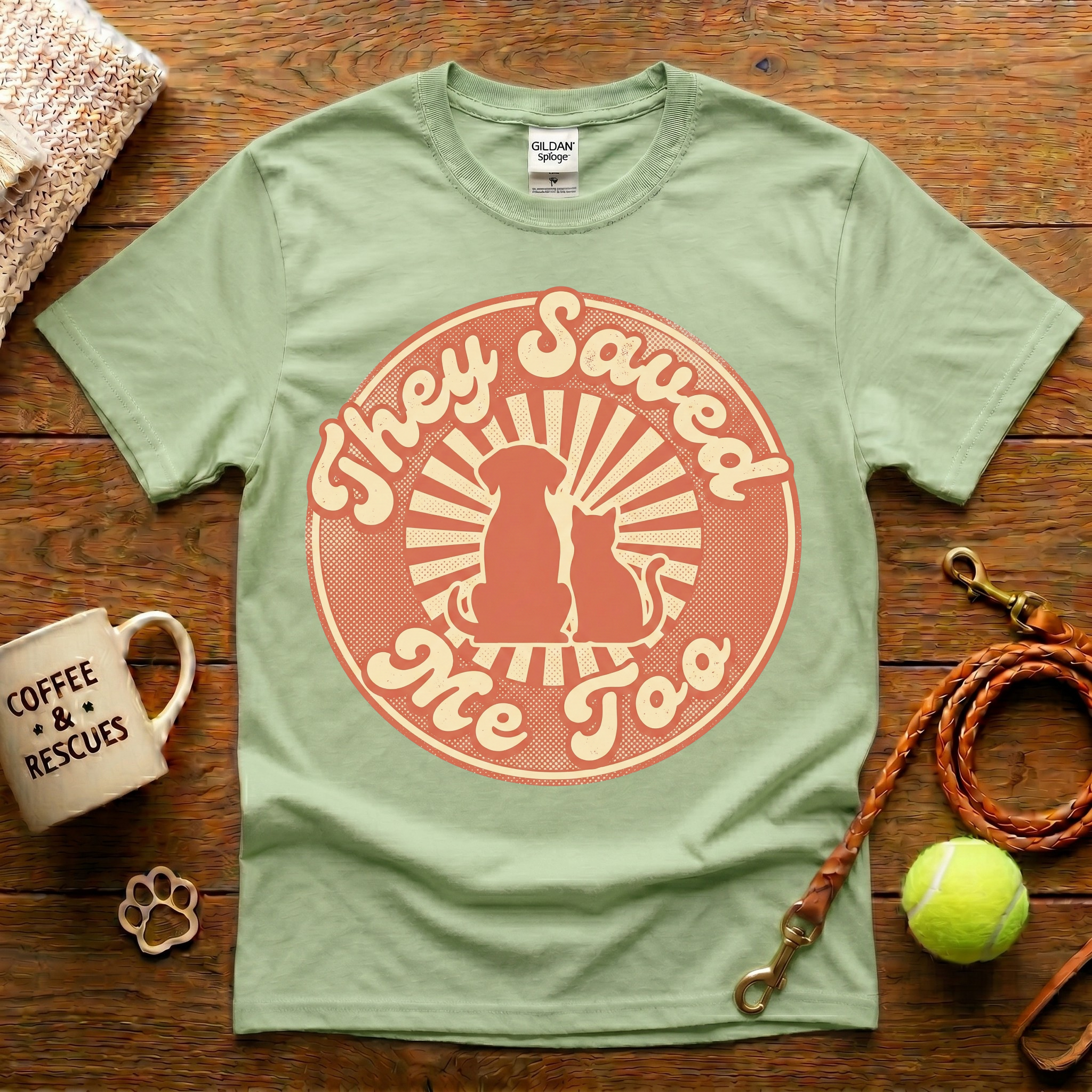 They Saved Me Too Animal Rescue T-Shirt - Vintage Retro