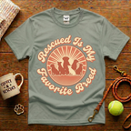 Rescued Is My Favorite Breed Animal Rescue T-Shirt - Vintage Retro