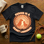 Rescue Is A Heart Language Animal Rescue T-Shirt - Vintage Retro