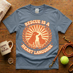 Rescue Is A Heart Language Animal Rescue T-Shirt - Vintage Retro