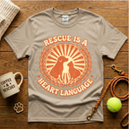 Rescue Is A Heart Language Animal Rescue T-Shirt - Vintage Retro