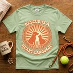 Rescue Is A Heart Language Animal Rescue T-Shirt - Vintage Retro