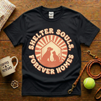 Shelter Souls Forever Homes Animal Rescue T-Shirt - Vintage Retro