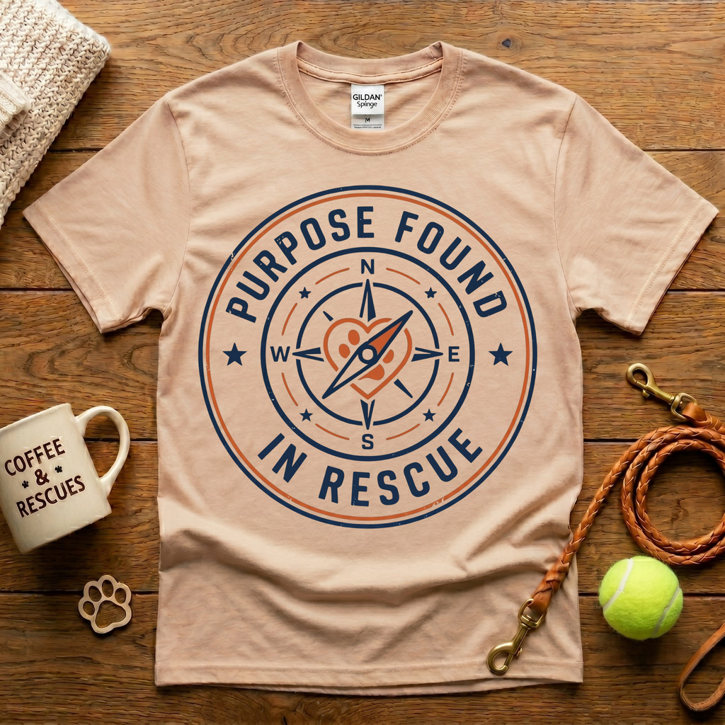 Purpose Found In Rescue Animal Rescue T-Shirt - Vintage Badge