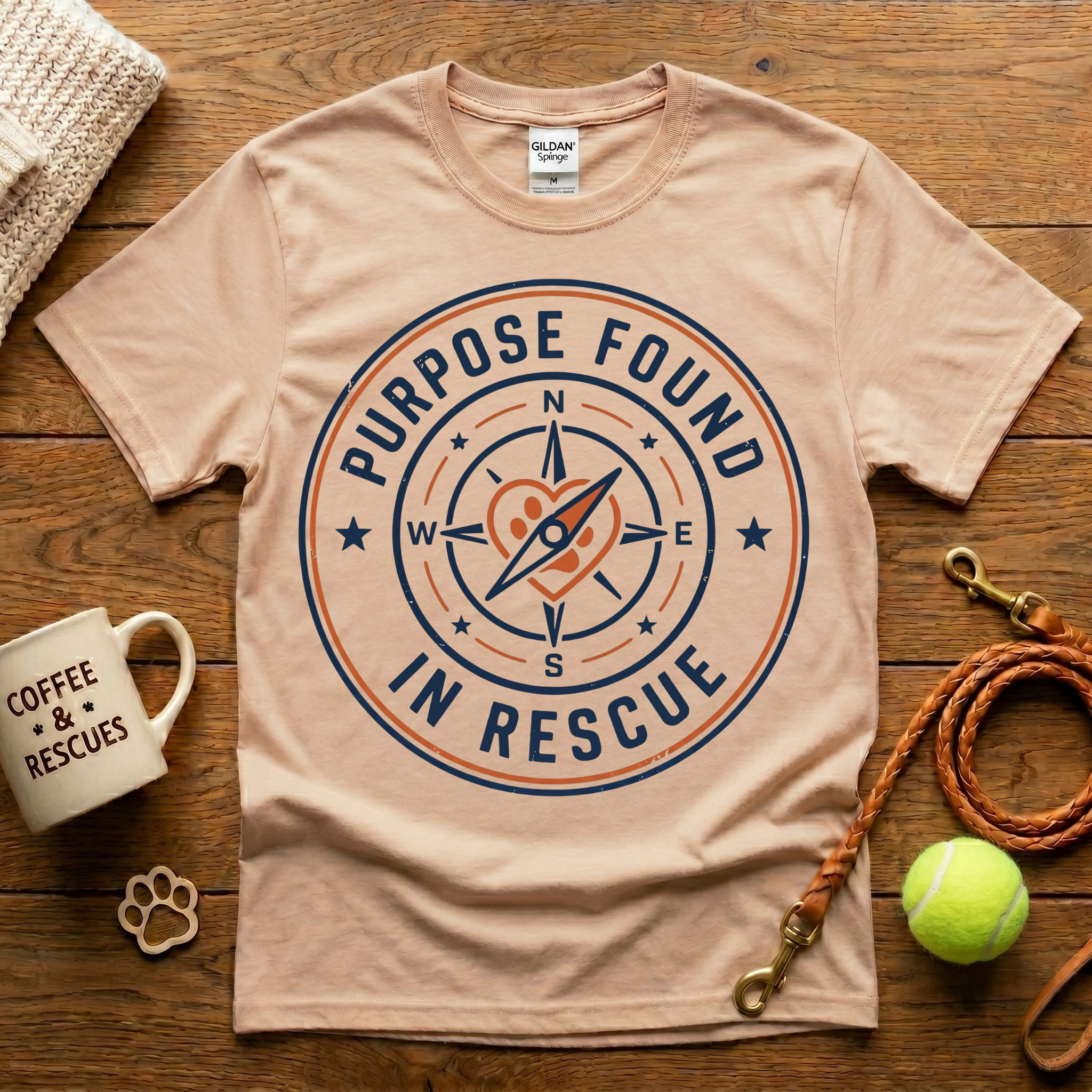 Purpose Found In Rescue Animal Rescue T-Shirt - Vintage Badge