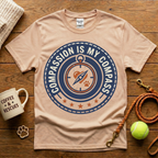 Compassion Is My Compass Animal Rescue T-Shirt - Vintage Badge