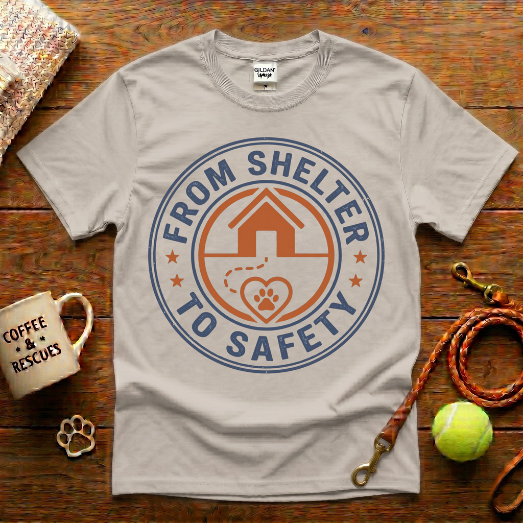 From Shelter To Safety Animal Rescue T-Shirt - Vintage Badge
